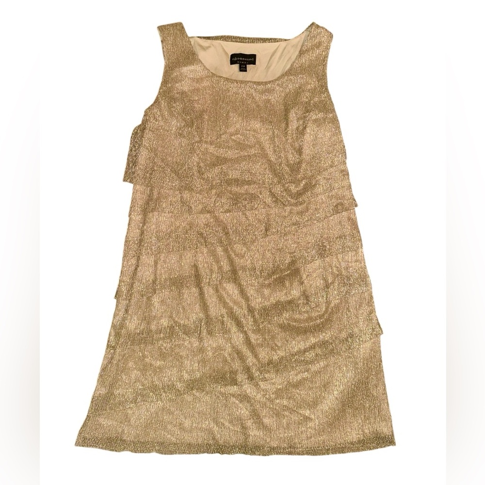 Connected Woman Metallic Tiered Dress